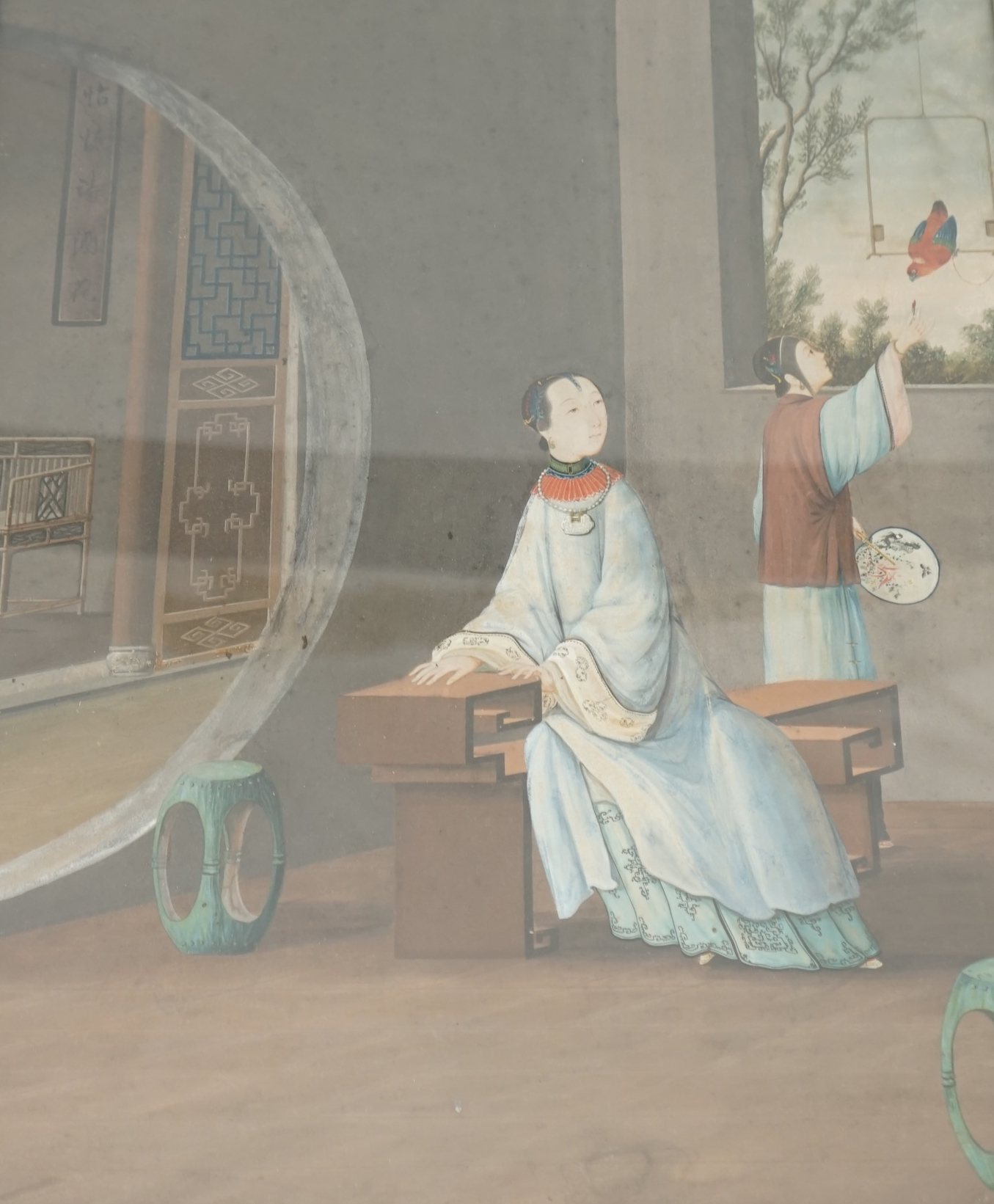 Chinese School, early 19th century, a pair of gouaches, interior scenes